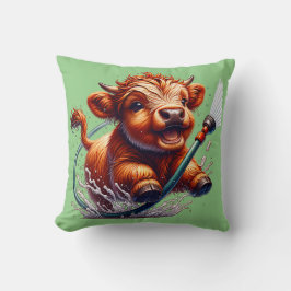 Highland Koe badtijd Kussen