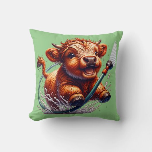 Highland Koe badtijd Kussen (Voorkant)