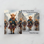 Highland Koe Bagpipe Band, Verjaardag Kaart (Binnen)