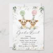 Highland Koe ballonnen Gender onthullen Uitnodigin Kaart (Voorkant)