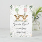 Highland Koe ballonnen Gender onthullen Uitnodigin Kaart (Staand voorkant)