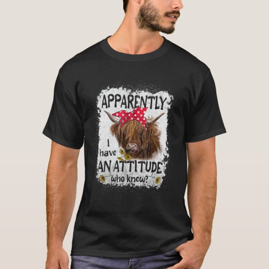 Highland Koe Blijkbaar heb ik een attitude die ik  T-shirt (Voorkant)