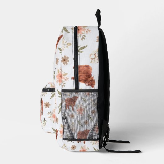 Highland Koe Bloemen Meisjes Rugzak (Rechts)