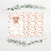 Highland Koe bloemenboho baby shower uitnodiging