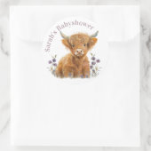 Highland koe bloemenboho partij gunst sticker (Tas)