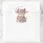 Highland koe bloemenboho partij gunst sticker (Tas)