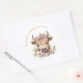 Highland koe bloemenboho partij gunst sticker (Envelop)