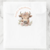 Highland koe bloemenboho partij gunst sticker (Tas)
