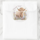 Highland koe bloemenboho partij gunst sticker (Tas)