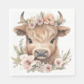 Highland koe bloemenboho party servetten (Voorkant)