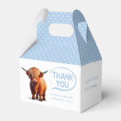 Highland Koe Blue Boy Favor Box Bedankdoosjes (Achterkant)