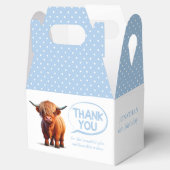 Highland Koe Blue Boy Favor Box Bedankdoosjes (Geopend)