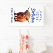 Highland Koe Blue Happy Birthday Spandoek (Insitu)