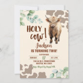 Highland Koe Boerderij Green Boy Verjaardag Kaart (Voorkant)