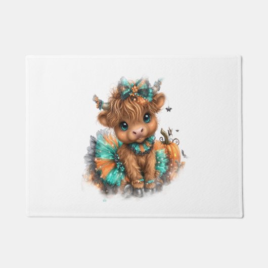 Highland Koe Boerderij Halloween Deurmat (Voorkant)