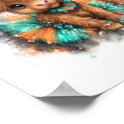 Highland Koe Boerderij Halloween Poster (Hoek)