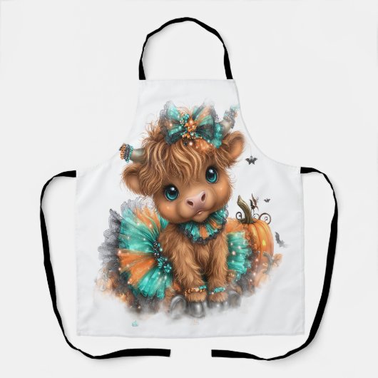 Highland Koe Boerderij Halloween Schort (Voorkant)