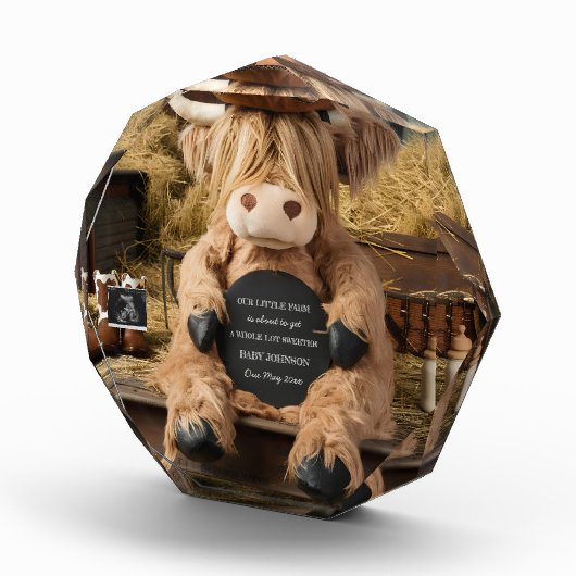 Highland koe boerderij thema zwangerschapsaankondi fotoblokken (Rechts)