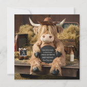 Highland koe boerderij thema zwangerschapsaankondi kaart (Voorkant)