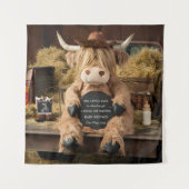 Highland koe boerderij thema zwangerschapsaankondi wandkleed (Voorkant)