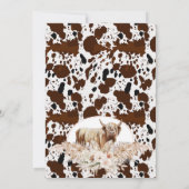 Highland Koe Boho Floral Baby shower Kaart (Achterkant)