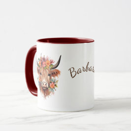 Highland Koe Boho | Naam bij Flowers Design Mok