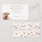 Highland Koe boho pampas gras luier loterij Informatiekaartje (Voorkant / Achterkant)