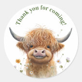 Highland koe boho partij voor sticker (Voorkant)