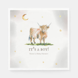 Highland Koe Boy Baby shower Papier Servet