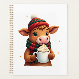 Highland Koe Brushstroke Kerst T-Shirt (4) Planner