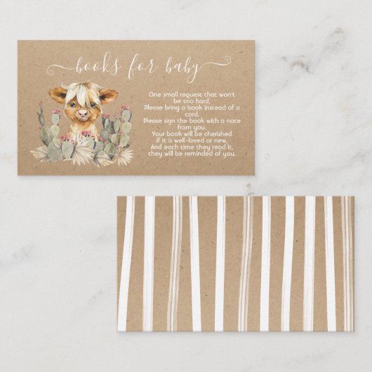 Highland koe cactus Books for baby Enclosure Kaart (Voorkant / Achterkant)