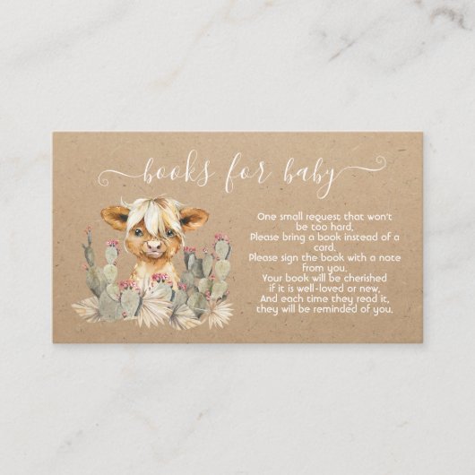 Highland koe cactus Books for baby Enclosure Kaart (Voorkant)