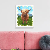 Highland Koe Cadeaus & Accessoires Canvas Afdruk (Insitu (Woonkamer))