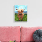 Highland Koe Cadeaus & Accessoires Canvas Afdruk (Insitu (Woonkamer))