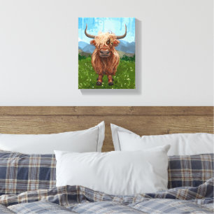 Highland Koe Cadeaus & Accessoires Canvas Afdruk