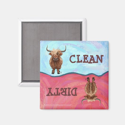 Highland Koe Cadeaus & Accessoires Magneet (Voorkant / Achterkant)