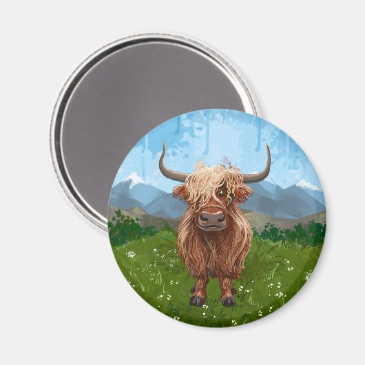 Highland Koe Cadeaus & Accessoires Magneet (Voorkant / Achterkant)