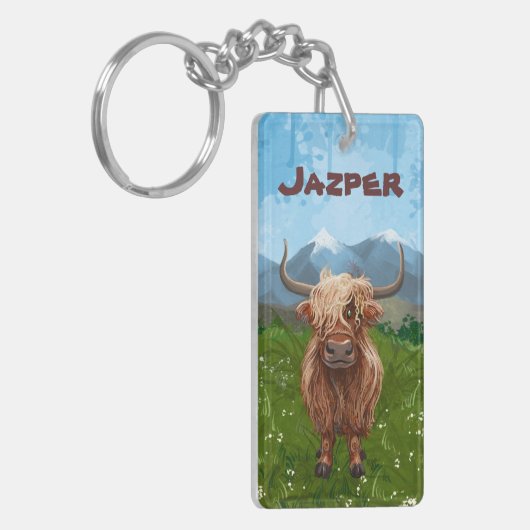 Highland Koe Cadeaus & Accessoires Sleutelhanger (Voorkant Links)