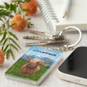 Highland Koe Cadeaus & Accessoires Sleutelhanger (Voorkant Rechts)