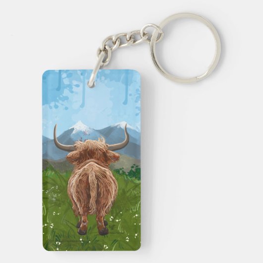 Highland Koe Cadeaus & Accessoires Sleutelhanger (achterkant)