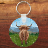 Highland Koe Cadeaus & Accessoires Sleutelhanger (Achterkant)