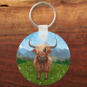 Highland Koe Cadeaus & Accessoires Sleutelhanger (Voorkant)
