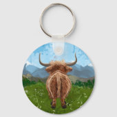 Highland Koe Cadeaus & Accessoires Sleutelhanger (Achterkant)