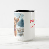 Highland Koe Christmas Coffee Mok Cup (Midden)