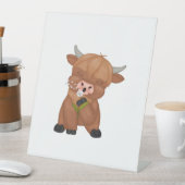 Highland Koe Christmas vrolijk en helder, Schots, Reclamebord Met Voetstuk (Insitu)