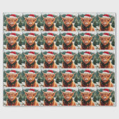 Highland Koe Christmas Wrapping Paper Cadeaupapier (Vlak)