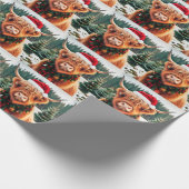 Highland Koe Christmas Wrapping Paper Cadeaupapier (Hoek)