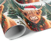 Highland Koe Christmas Wrapping Paper Cadeaupapier (Rol Hoek)