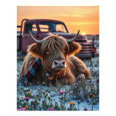 Highland Koe Country Christmas Foto Afdruk (Voorkant)