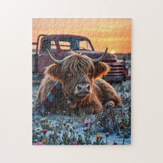 Highland Koe Country Christmas Legpuzzel (Verticaal)
